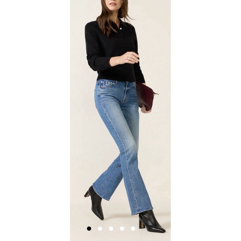MOTHER The Outsider Sneak Jeans 29 Medium Wash Blue Bootcut Stretch Flare $278